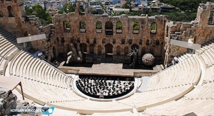 Nhà hát Greek có kiến trúc Hy lạp cổ đại 