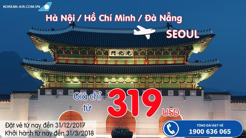 Du lịch Seoul từ Vietnam dễ dàng với ưu đãi vé khứ hồi chỉ từ 319 USD hạng Phổ thông